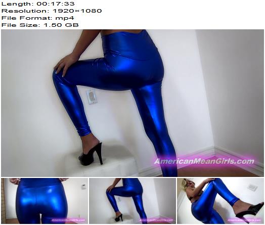 American Mean Girls  Chanels Blue Shiny Leggings preview