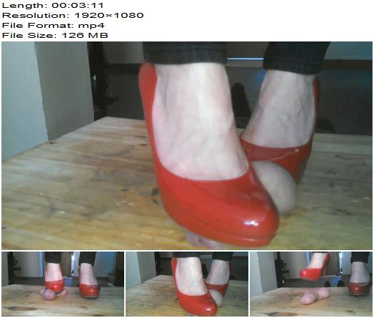 Jewels Foot Fantasy Gems  Crushing His Cock and Balls in Red Pumps preview