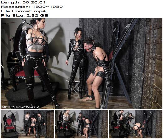 Mistress Damazonia  Cruel Femmes Fatale shows no mercy for his balls preview