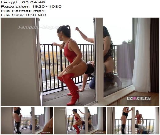 AstroDomina  Jasmine Mendez and Sydney Lee  Ballbusting Balcony preview