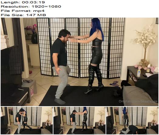 Beastcage Ballbusting  Girl in boots beats guy in the balls preview