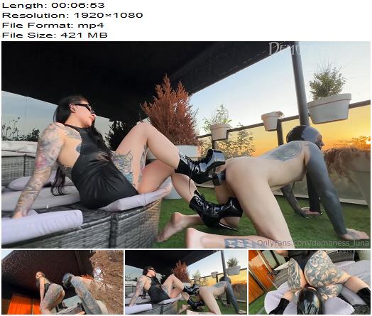 Demoness Luna  High heel fucking and ass worship on balcony preview