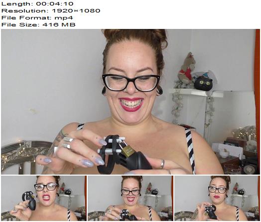 Madam Cruel  Lets Lock That Horrid Little Cock Away A Small Chastity Video preview