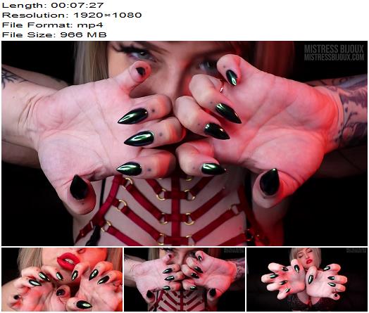 Mistress Bijoux  Chrome Green Nails Worship preview