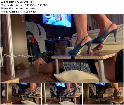 Mistress Monica  Loriblue platform shoes makes the slave cums hard preview