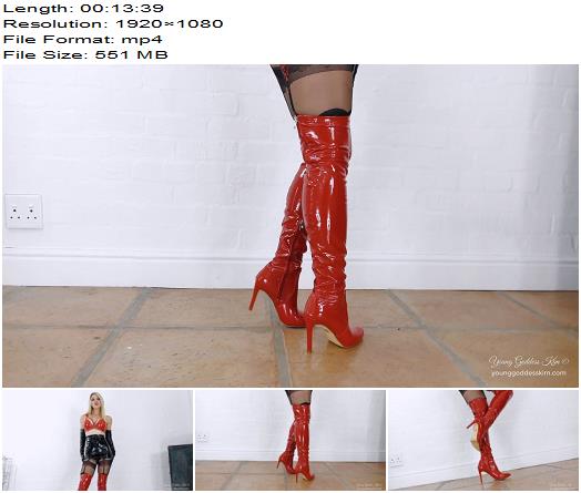 Young Goddess Kim  Stroke to Ruin  PVC Boot Slave preview