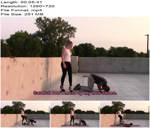 bunnynwolf  On the roof of a house a girl beats a guy in the balls preview