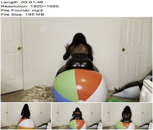 kaythelooner  Ass bouncing on large beach ball before finger nail pop preview